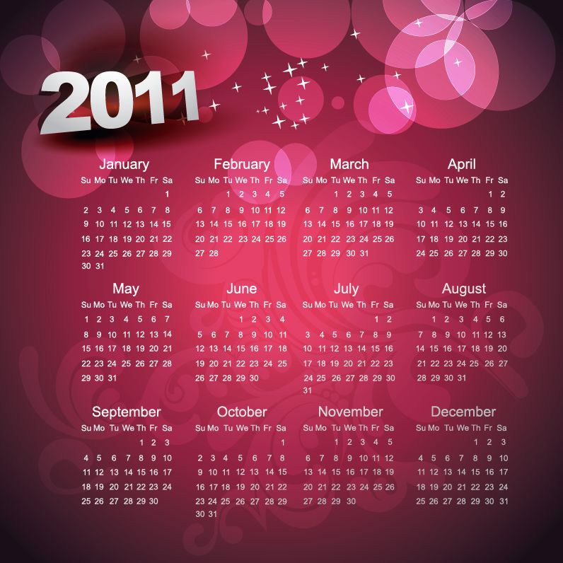 free vector Calendar 2010 Printable Vector Template